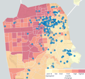 California Housing Partnership Benefits Map Opportunity Map Layer SF