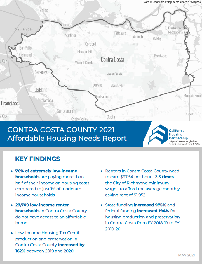 Contra Costa County Housing Needs Report cover