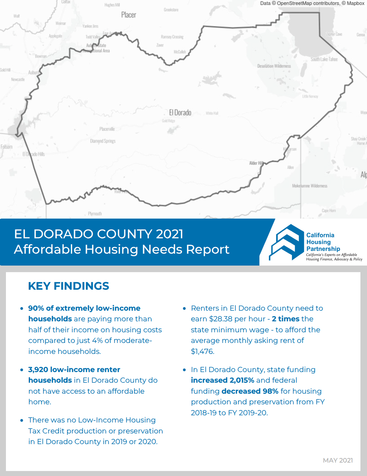 El Dorado County Housing Needs Report cover