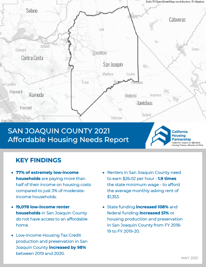 San Joaquin Housing Needs Report cover