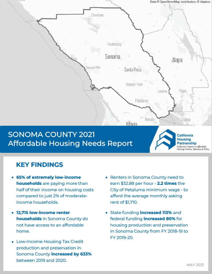 Sonoma County Housing Needs Report cover